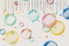 Paint Drips And Colored Bubbles On White Art Print