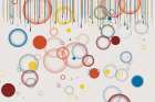 Paint Drips And Circles On White Art Print