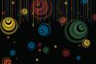 Retro Paint Drips On Black Art Print