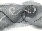 Runaway Ribbons Contrast BW 2 Abstract Art Print