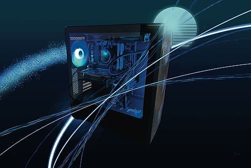 Gaming Computer Blue Art Print by Renel Peters