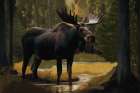 Moose In The Forest Art Print