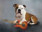Canine Band Guitarist Art Print