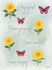 Sunflowers And Butterflies Art Print