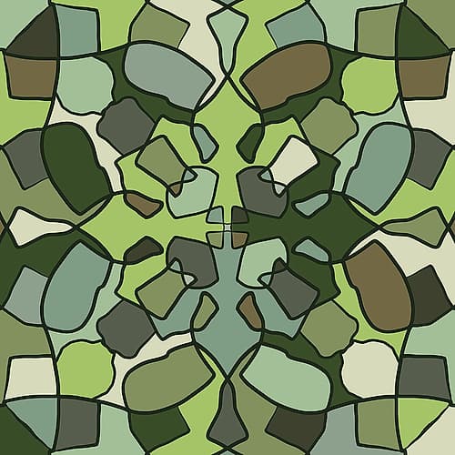 Geometric Shapes Green Art Print by Renel Peters