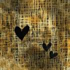Black Heart On Gold Abstract Art Print