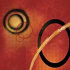 Going Round On Red 1 Abstract Art Print