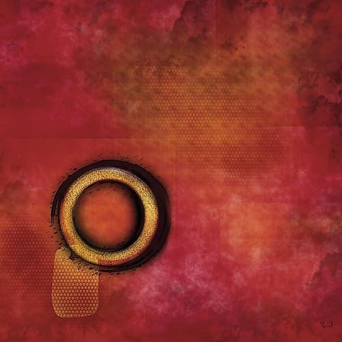 Going Round On Red 2 Art Print