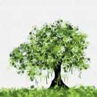 Painted Tree Green 1 Art Print