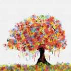 Painted Tree Colorful 1 Art Print