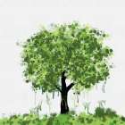 Painted Tree Green 2 Art Print