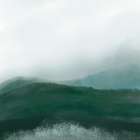 Mist In The Mountains 3 Green Art Print
