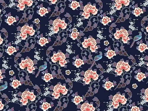 Kimono Quilt Floral 3 Art Print