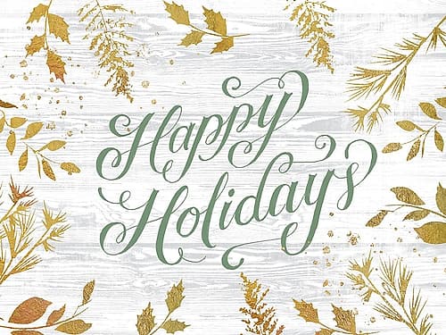 Happy Holidays Sage Nature Print