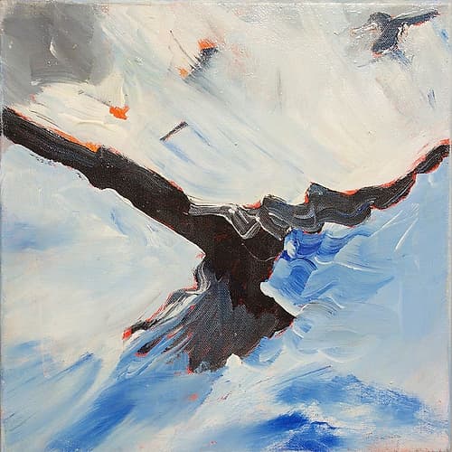 Crow In Flight Art Print by Sharalee Lewis