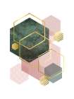 Pink Green Geo 1 Art Print by Urban Epiphany