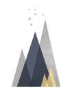 Navy Yellow Grey Mountains 1 Art Print by Urban Epiphany