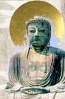 Japanese Buddha with Halo Art Print by Urban Epiphany