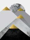 Black Grey Gold Mountains 2 Art Print by Urban Epiphany