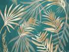 Glam Leaves Teal 1 Art Print by Urban Epiphany