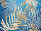 Glam Leaves Blue Art Print by Urban Epiphany