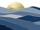 Navy Gold Landscape 2 Art Print by Urban Epiphany