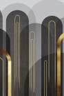 MidCentury Arches Black Gold 2 Art Print by Urban Epiphany