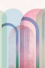 Mid Century Arches Pastel Rainbows 1 Art Print by Urban Epiphany