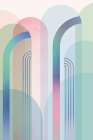 Mid Century Arches Pastel Rainbows 2 Art Print by Urban Epiphany