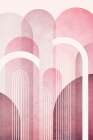 Mid Century Arches Pink Burgundy 1 Art Print by Urban Epiphany