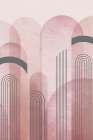Mid Century Arches Pink Gray 1 Art Print by Urban Epiphany