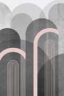 Mid Century Arches Pink Gray 2 Art Print by Urban Epiphany
