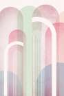 Mid Century Arches Soft Pastels 2 Art Print by Urban Epiphany
