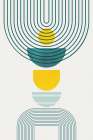 Mid Century Teal Yellow 1 Art Print by Urban Epiphany