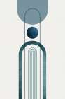 Mid CenturyModern Navy Teal 3 Art Print by Urban Epiphany