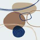 Abstract Navy And Tan 2 Art Print