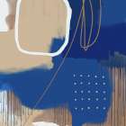Blue And Tan Abstract 1 Art Print by Urban Epiphany