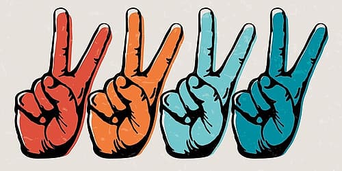 Retro Peace Art Print