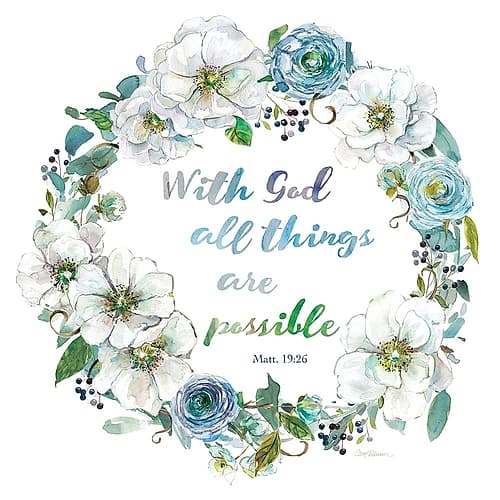 Floral Scripture Wreath II Art Print