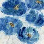 Blue Floral Fleck Art Print