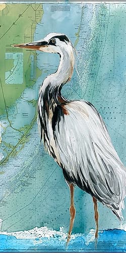 Biscayne Bay Crane Art Print by Carol Robinson