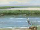 Wading at Dusk Art Print