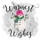 Snowman Warmest Wishes Art Print