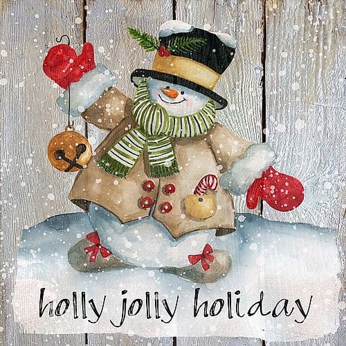 Holly Jolly Snowman Art Print