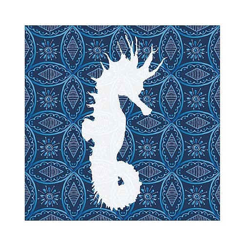 Sea Patterned Seahorse Art Print