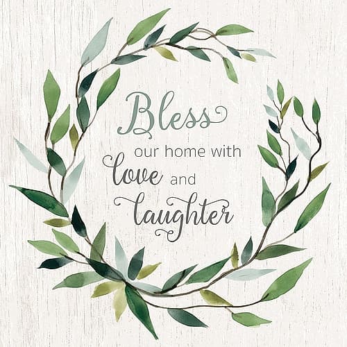 Bless This Home Greenery Art Print