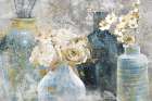Vessels and Blooms Blues Art Print by Nan