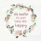 Blush Floral Happy Wreath Art Print