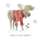Simple Winter Pleasures Moose Art Print