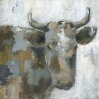 Calico Cow Art Print by Nan